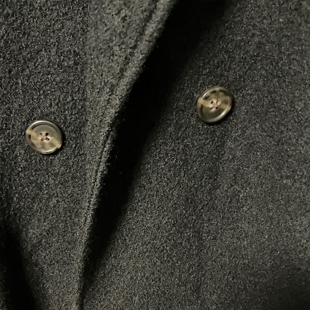 J. Crew Italian Boiled Wool Black Overcoat Coat Jacket - Picture 4 of 6